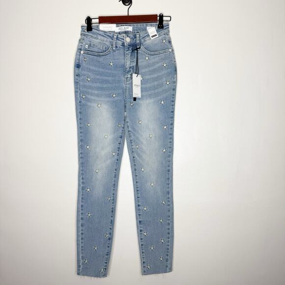 Judy Blue Denim - Judy Blue High Rise Skinny Fit Embroidered Stars Stretch Jeans Women’s Size 3/26